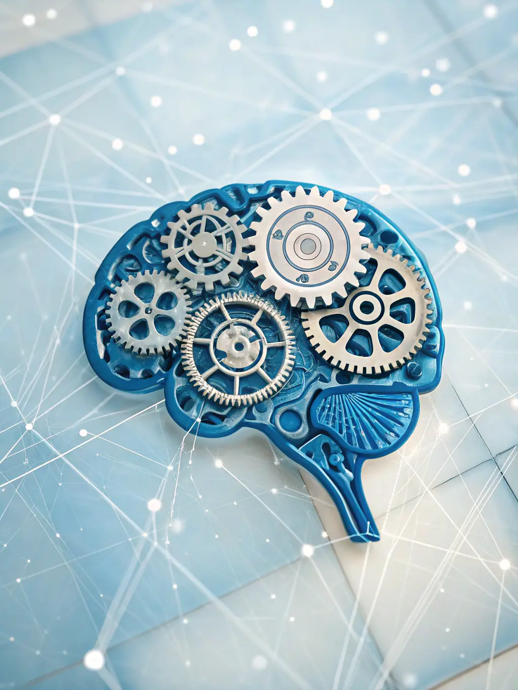 A clean, minimalist icon depicting a brain with gears inside, representing the AI's processing power and understanding of user needs in the context of PriceShop.ai.